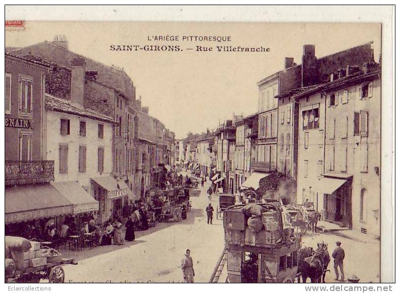 St Girons   Rue Villefranche  Marché  Diligence - Saint Girons