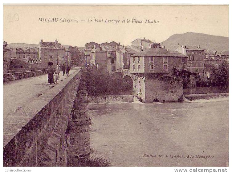 Millau  Pont Rouge Et Moulin - Millau