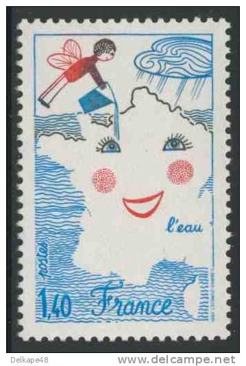 France 1981 Mi 2250 YT 2125 Sc 1730 ** “Angel Pouring Water On France” – Children's Painting Competition - Milieubescherming & Klimaat