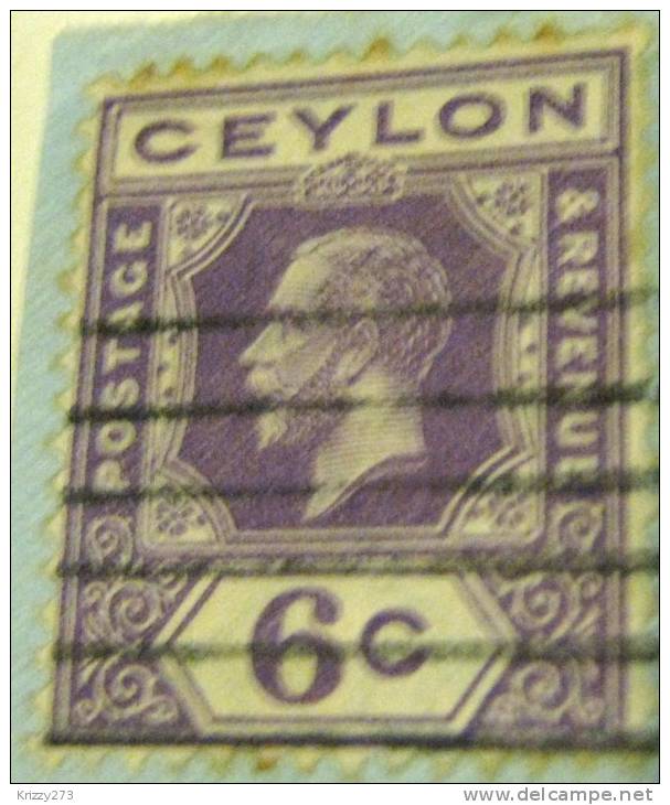 Ceylon 1912 King George V 6c - Used - Ceylon (...-1947)