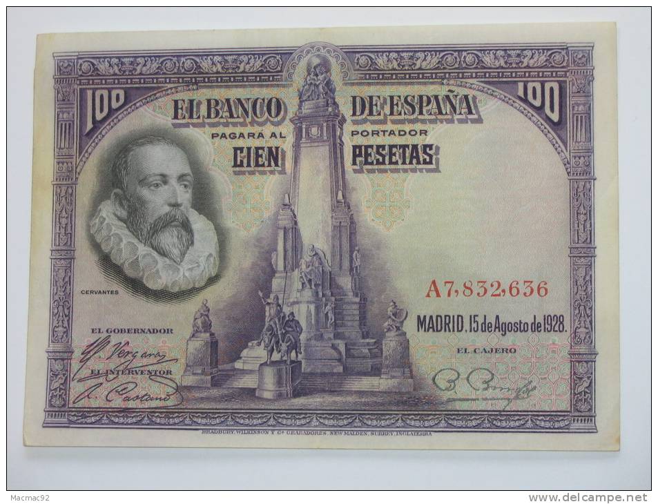 ESPAGNE. 100 Pesetas - Cien Pestas - 15.08.1928. - 100 Pesetas