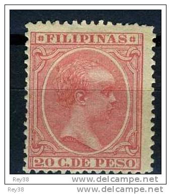FILIPINAS 1890, VALOR PRINCIPAL 20 CTS ROSA* - Philipines