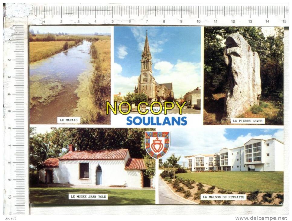 SOULLANS -   5 Vues  : Le Marais - L'Eglise - La Pierre Levée - Le Musée Jean Yole - La Maison De Retraite - Soullans