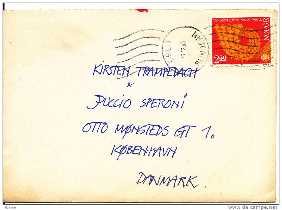 Norway Cover Sent To Denmark Oslo 12-12-1983 - Lettres & Documents