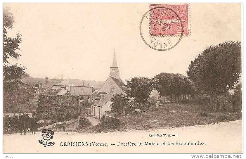 CERISIERS DERRIERE LA MAIRIE ET LES PROMENADES ,PERSONNAGES  REF 28775 - Cerisiers