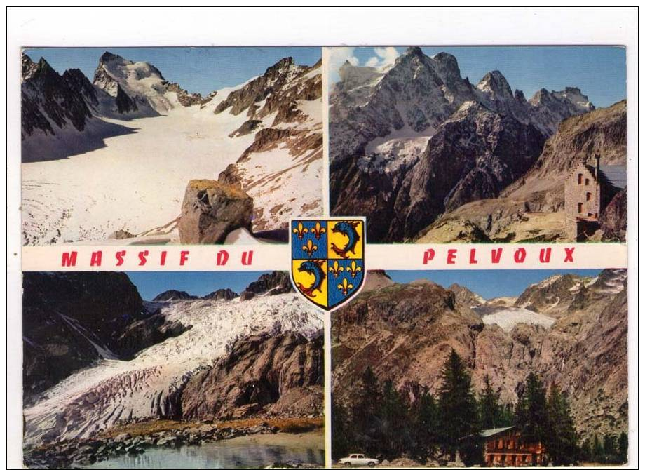 CPM 10*15/A2684/MASSIF DU PELVOUX MULTIVUES 1970 BLASON - Autres & Non Classés