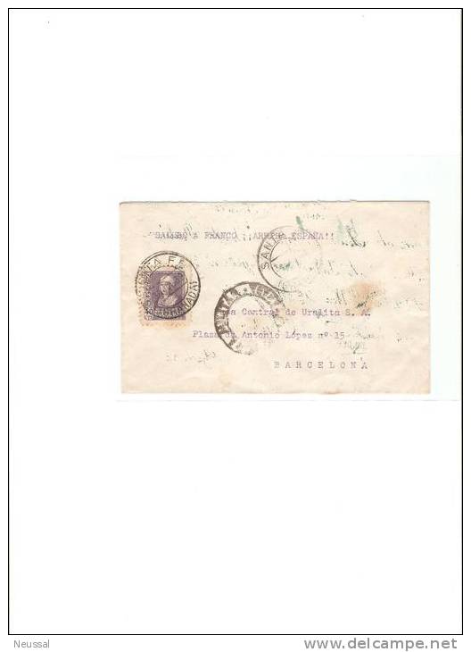 Carta De 1939 Con Cuño De Santa Fe  Y Viñeta Por Detras De Granada - Covers & Documents