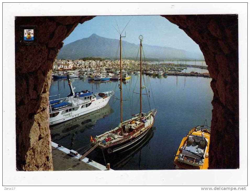 Carte Postale ESPAGNE MARBELLA COSTA DEL SOL  PORT BANUS 1977  ANDALOUSIE  ESPANA  Bateau Voilier Arche Pont - Other & Unclassified