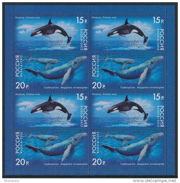 RUSSIA 2012, Fauna Of Russia - Polar Whales Sheetlet** - Fauna ártica