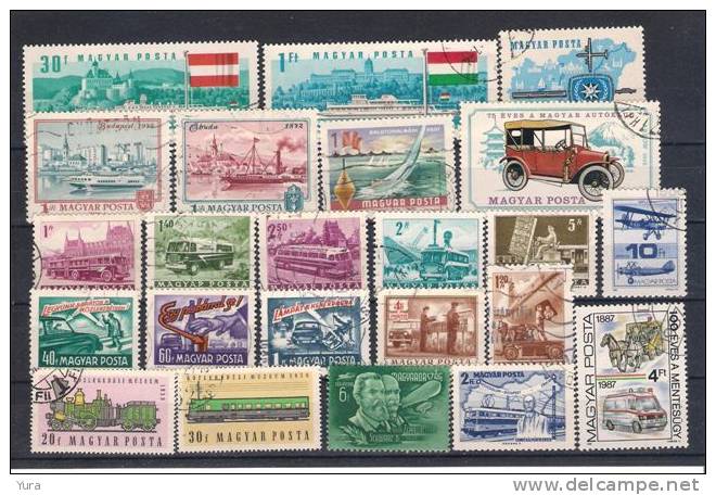 Lot 23 HUNGARY  Transport 60 Different  3 Scans - Alla Rinfusa (max 999 Francobolli)