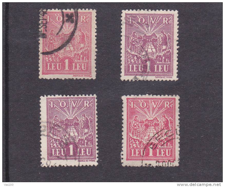 FISCAUX REVENUE IOVR 4 STAMPS USED ROMANIA. - Fiscales
