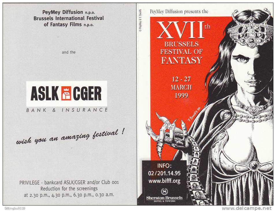 SWOLFS. Mini Calendrier Pour Le 17e Brussels Festival Of Fantasy 1999, Thriller & S-F Films. - Agendas & Calendarios