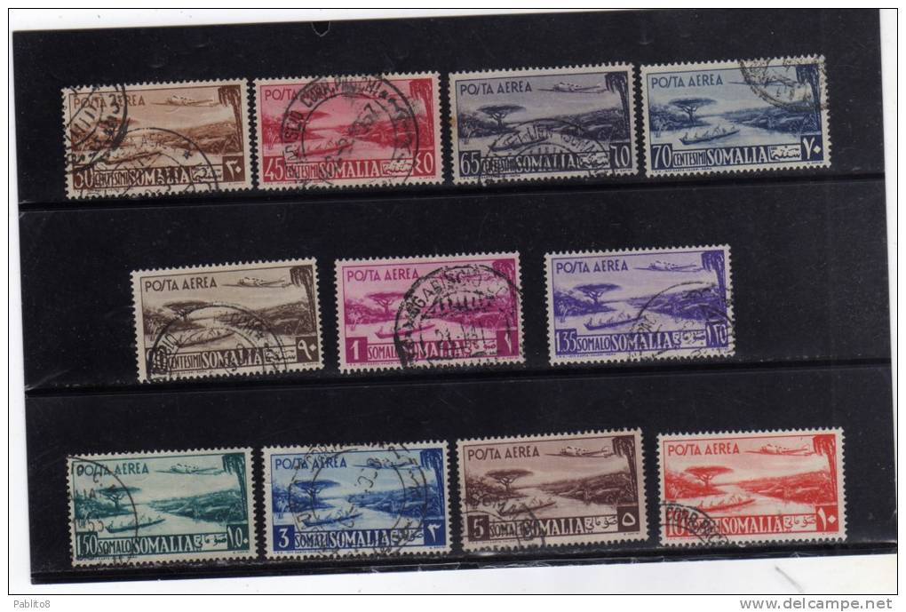 SOMALIA AFIS 1950 - 1951 AIR MAIL VIEWS LANDSCAPES - POSTA AEREA PAESAGGI VEDUTE - PAYSAGES SERIE COMPLETA USED - Somalia (AFIS)