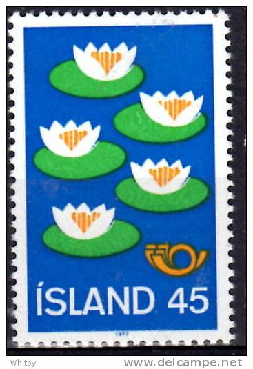 Iceland 1977 45k  Water Lilies Issue #497 - Unused Stamps