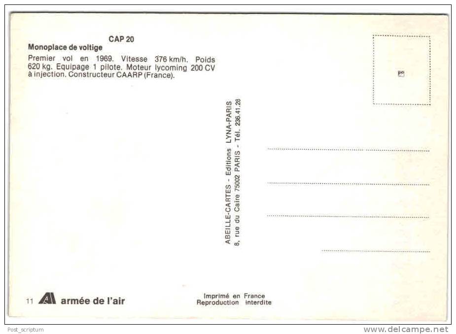 Thème - Transport - Avion - Lyna  Armée De L´air N° 11 - Cap20 - Monoplace De Voltige - 1946-....: Moderne