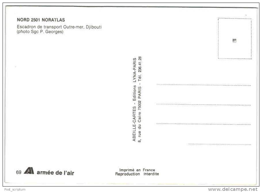Thème - Transport - Avion - Lyna  Armée De L´air N° 69 - Nord 2501 Noratlas - Escadron De Transport Outre Mer, Djibouti - 1946-....: Moderne