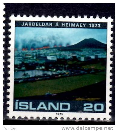 Iceland 1975 20k  Volcanic Eruption Issue #476 - Unused Stamps