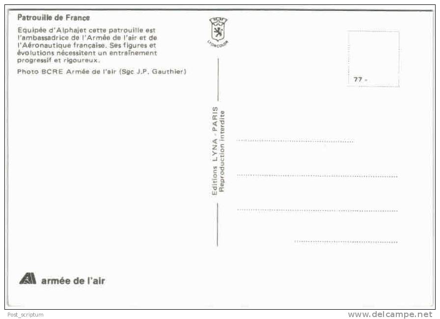 Thème - Transport - Avion - Lyna  Armée De L´air N° 77 - Patrouille De France - 1946-....: Moderne