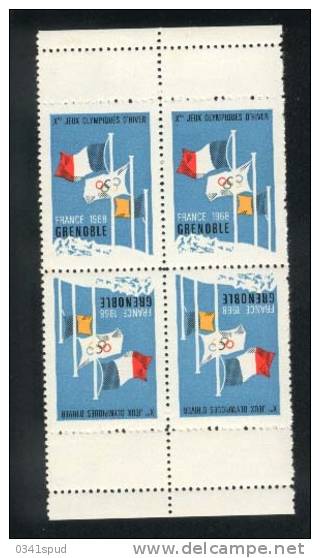 Jeux Olympiques1968  France   Vignette Label Never Hinged  Grenoble - Invierno 1968: Grenoble