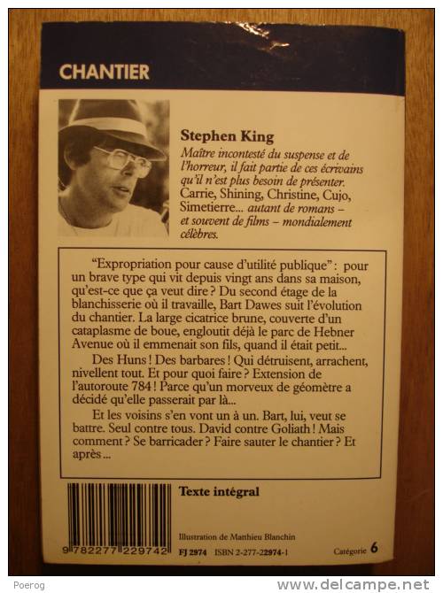 STEPHEN KING - CHANTIER - J´ Ai Lu Polar Poche N°2974 - 1991 - RICHARD BACHMAN - J'ai Lu