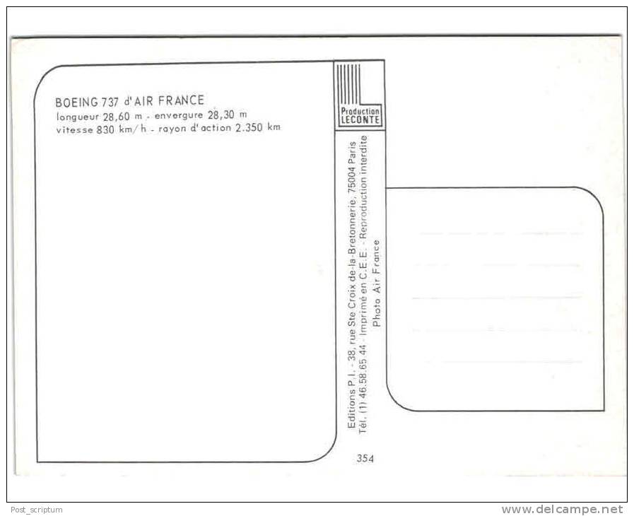 Thème - Transport - Avion - PI N°354 - Boeing 737 D'Air France - 1946-....: Moderne