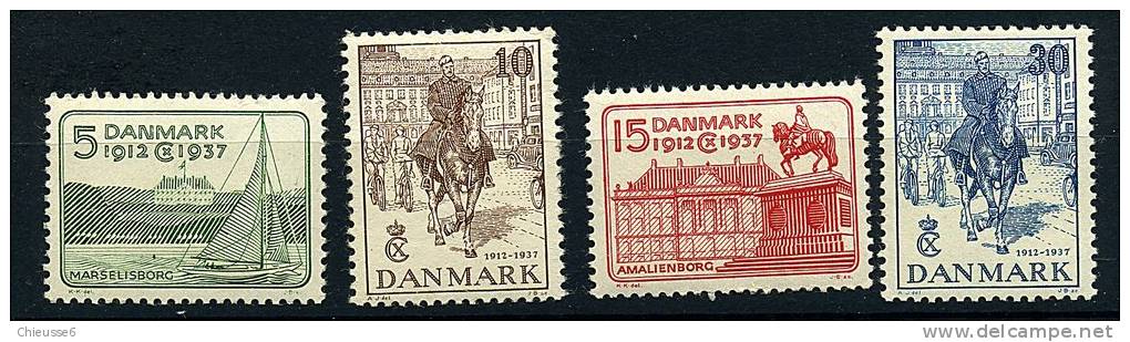 Danemark ** N° 249 à 252 - Jubilé Du Roi Christian X  ( + Value) - Neufs