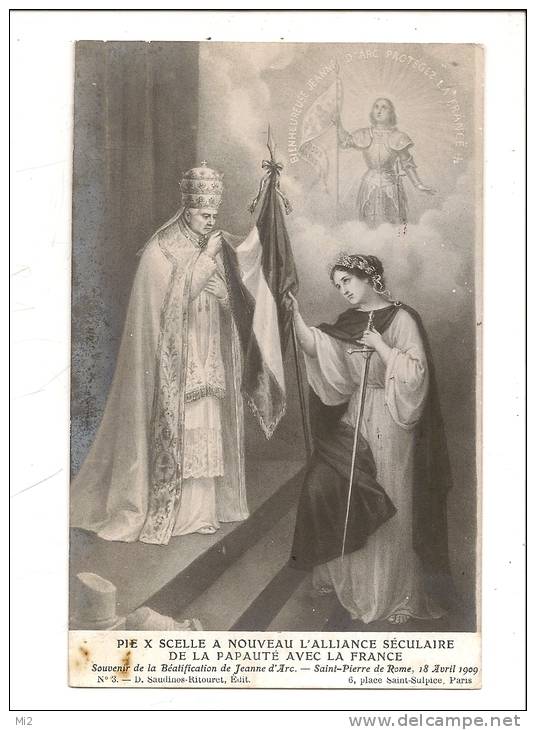 Pie X Béatification Jeanne D'arc Circulé 1909 - Papes