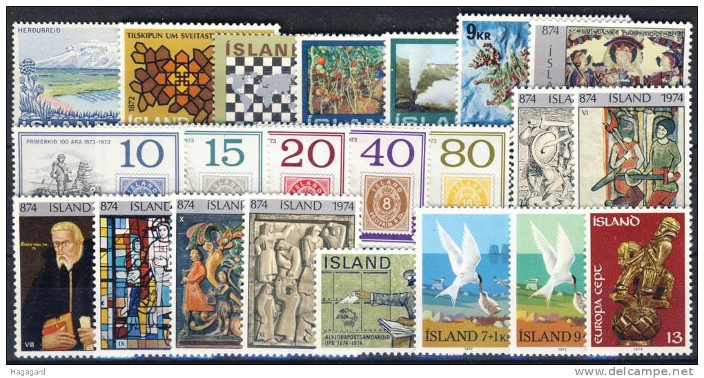 ##A1365. Iceland 1972-74. 22 Different. MNH(**). - Colecciones & Series