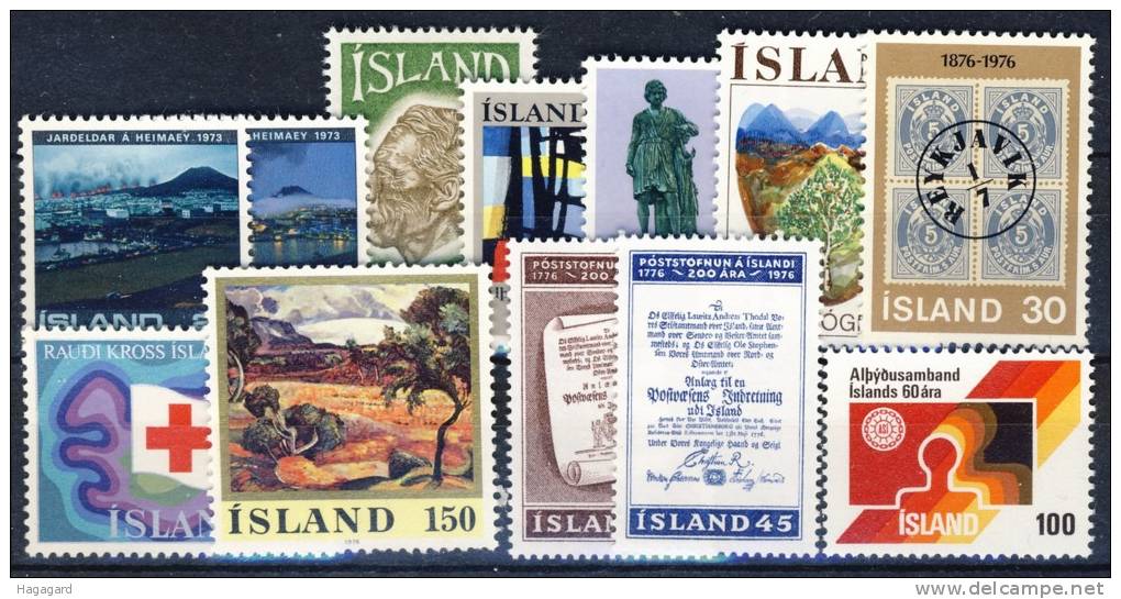 ##A1367. Iceland 1975-76. 12 Different. MNH(**). - Collections, Lots & Series