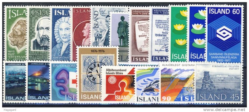 ##A1368. Iceland 1975-77. 19 Different. MNH(**). - Collections, Lots & Séries