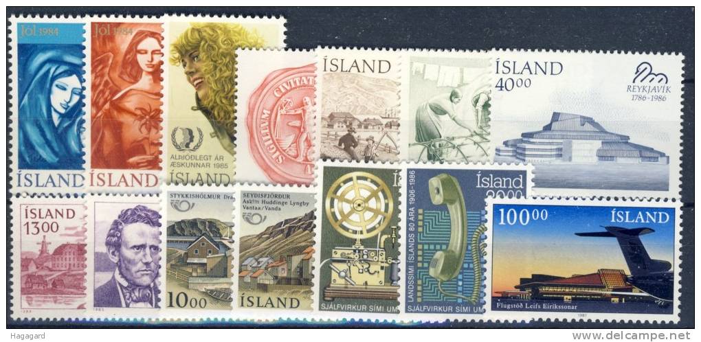 ##A1381. Iceland 1984-87. 14 Different. MNH(**). - Collections, Lots & Series