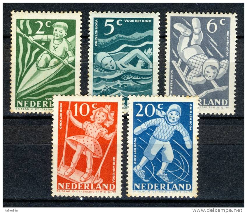 Pay-Bas Netherlands Nederland 1948, Kinderzegels - Children - Enfants - Sport *, MLH - Unused Stamps