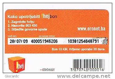 BOSNIA - ERONET  (RECHARGE) -  HEJBON 10: COUPLE  EXP.7 - 09   - USED   -  RIF. 3040 - Bosnia