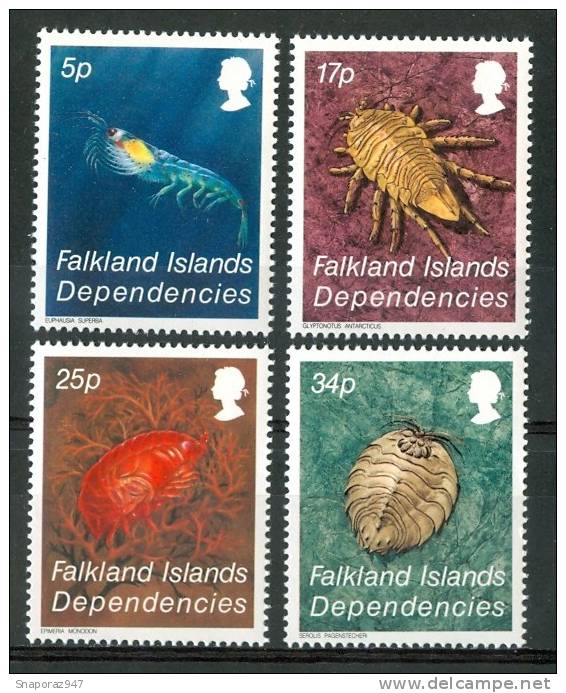 1983 Falkland "Dependencies" Crostacei Crustaceans Crustacès Set MNH** Po92 - Crostacei