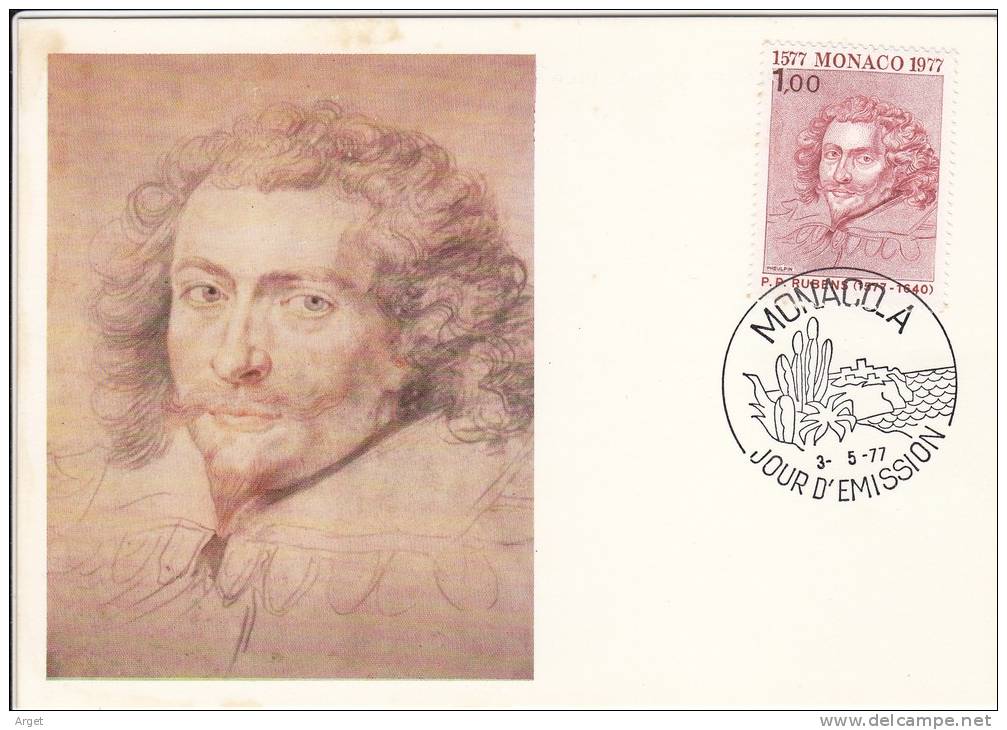 Carte Maximum MONACO  N°Yvert 1099  (RUBENS - Duc De Buckhingham) Obl Sp Ill 1er Jour 1977 - Maximumkaarten