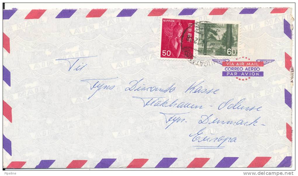 Japan Air Mail Cover Sent To Dennmark - Airmail