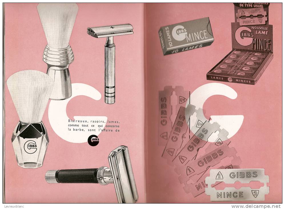 Grand Agenda/Hygiéne/dentifrice S-Brosses à Dents Et Rasoirs/GIBBS/Paris/1955                PARF36 - Autres & Non Classés