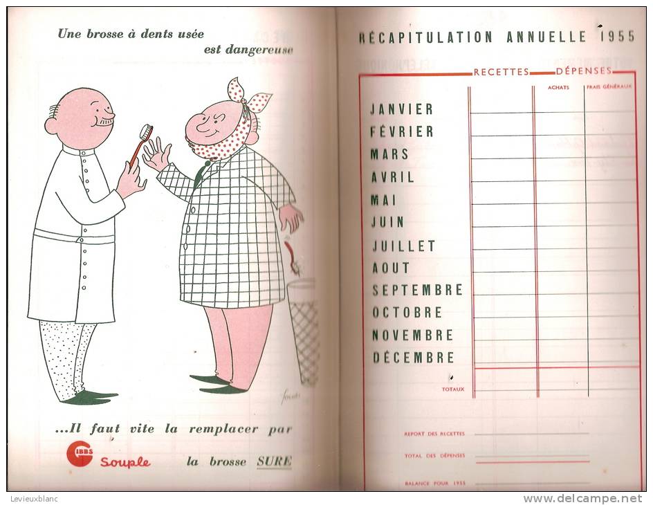 Grand Agenda/Hygiéne/dentifrice s-Brosses à dents et rasoirs/GIBBS/Paris/1955                PARF36