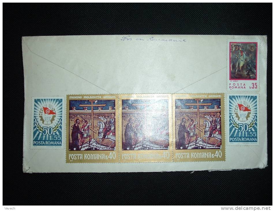 LETTRE PAR AVION POUR LA FRANCE TP 55 B OBL. 10 III 1972 BUCURESTI FDC + COMPLEMENT TP NON OBL. - Brieven En Documenten