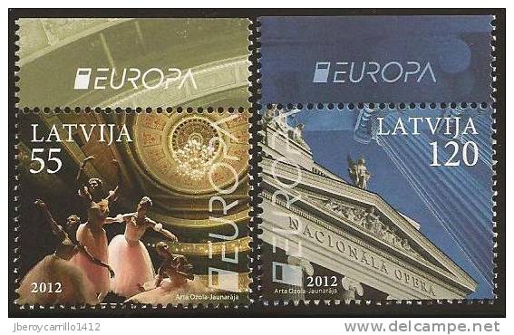 LETONIA - EUROPA 2012 -TEMA ANUAL " VISIT TO LATVIA".-SERIE 2 V. DENTADO - (PERFORATED) - 2012