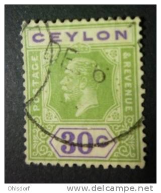 CEYLON 1921-33: Scott 239 A, Die II, O - FREE SHIPPING ABOVE 10 EURO - Ceylon (...-1947)