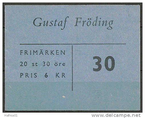 Czeslaw Slania. Sweden 1960. 100 Anniv Gustaf Fröding.  Booklet MNH. Signed. - 1951-80