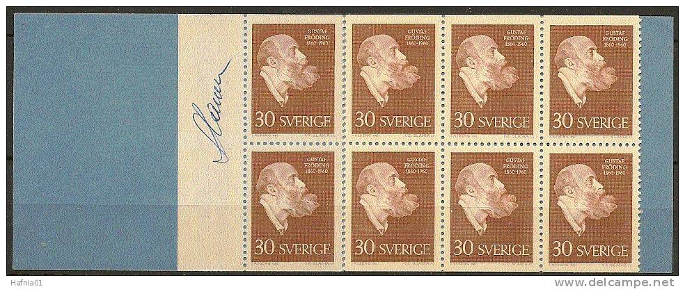 Czeslaw Slania. Sweden 1960. 100 Anniv Gustaf Fröding.  Booklet MNH. Signed. - 1951-80