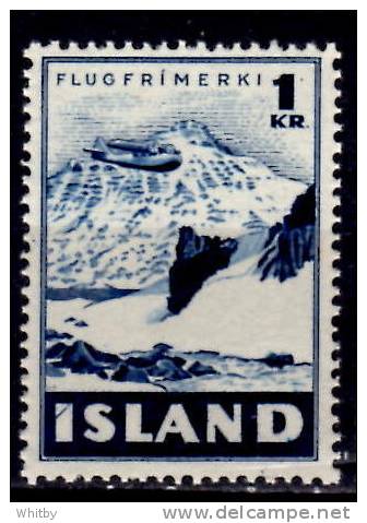 Iceland 1947 1k Airmail Issue #C24 - Airmail