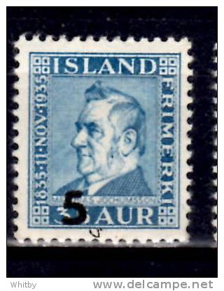 Iceland 1939 5a Matthias Jochumsson Overprint Issue #212 - Ongebruikt