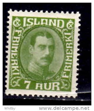 Iceland 1933 7a Christian X Issue #180 - Nuevos