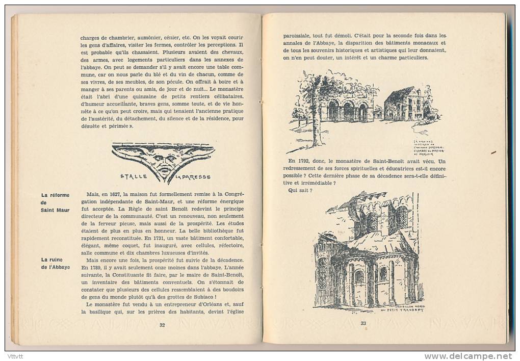 "L'Abbaye Bénédictine Et La Basilique Romane De Saint-Benoit-sur-Loire" (1936), 36 Pages, Nombreux Dessins, Bon état... - Centre - Val De Loire