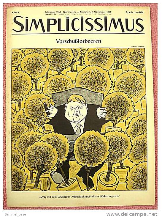 Zeitschrift 9.11. 1963  ,  Simplicissimus  -  Vorschußlorbeeren  -  Globale Wirtschaftsstrategie - Autres & Non Classés