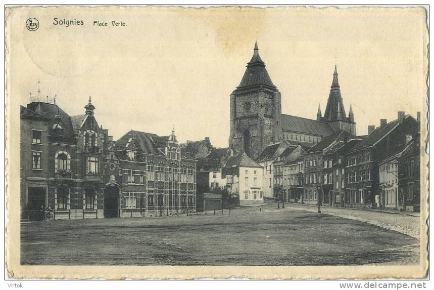 Soignies : Place Verte ( Ecrit Avec Timbre ) - Soignies