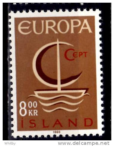 Iceland  1966 8k  Europa Sailboat Issue #385 - Nuovi